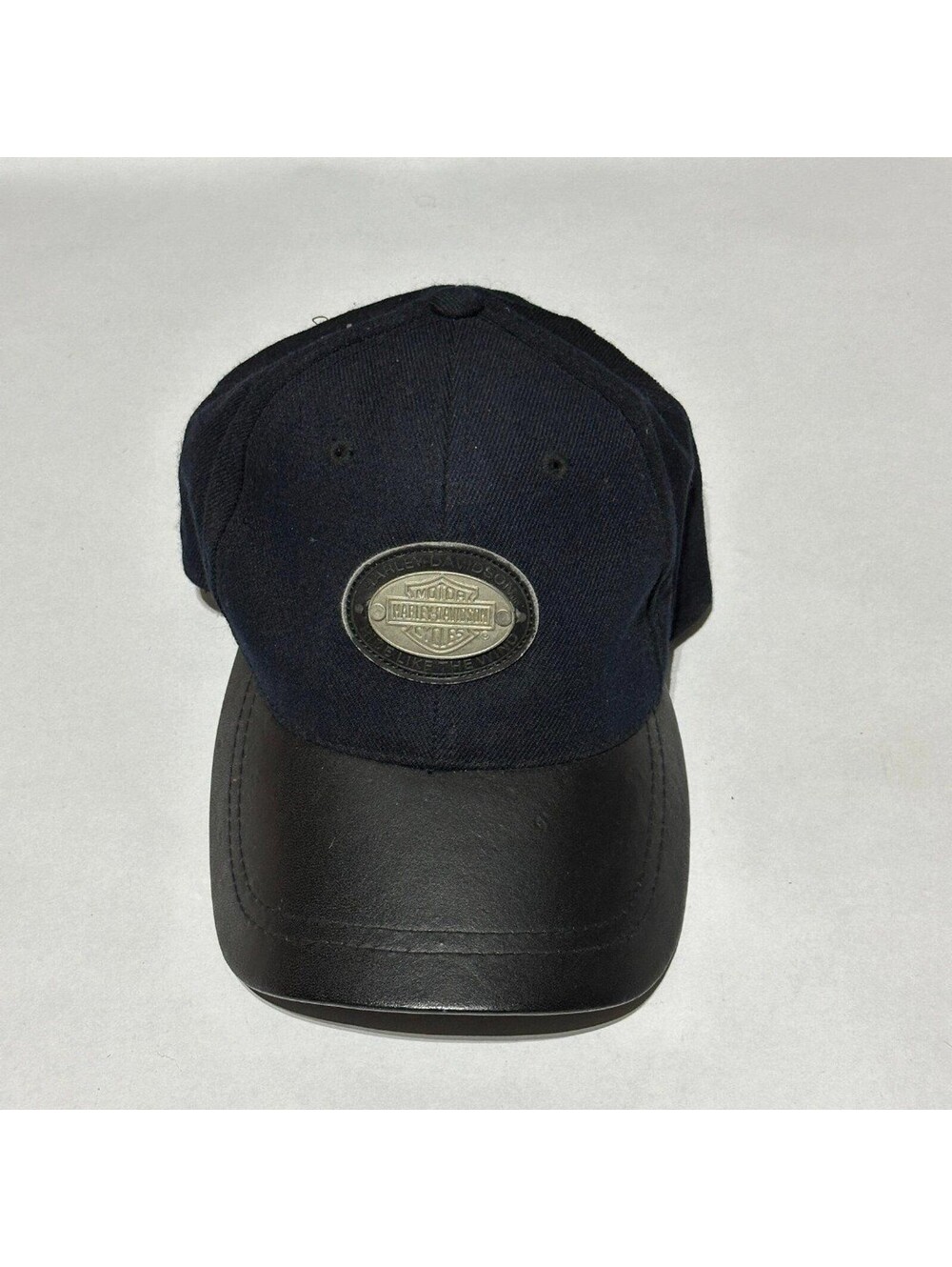 Vintage Harley Davidson American Needle Hat Cap Black Leather Brim Ride Like Win